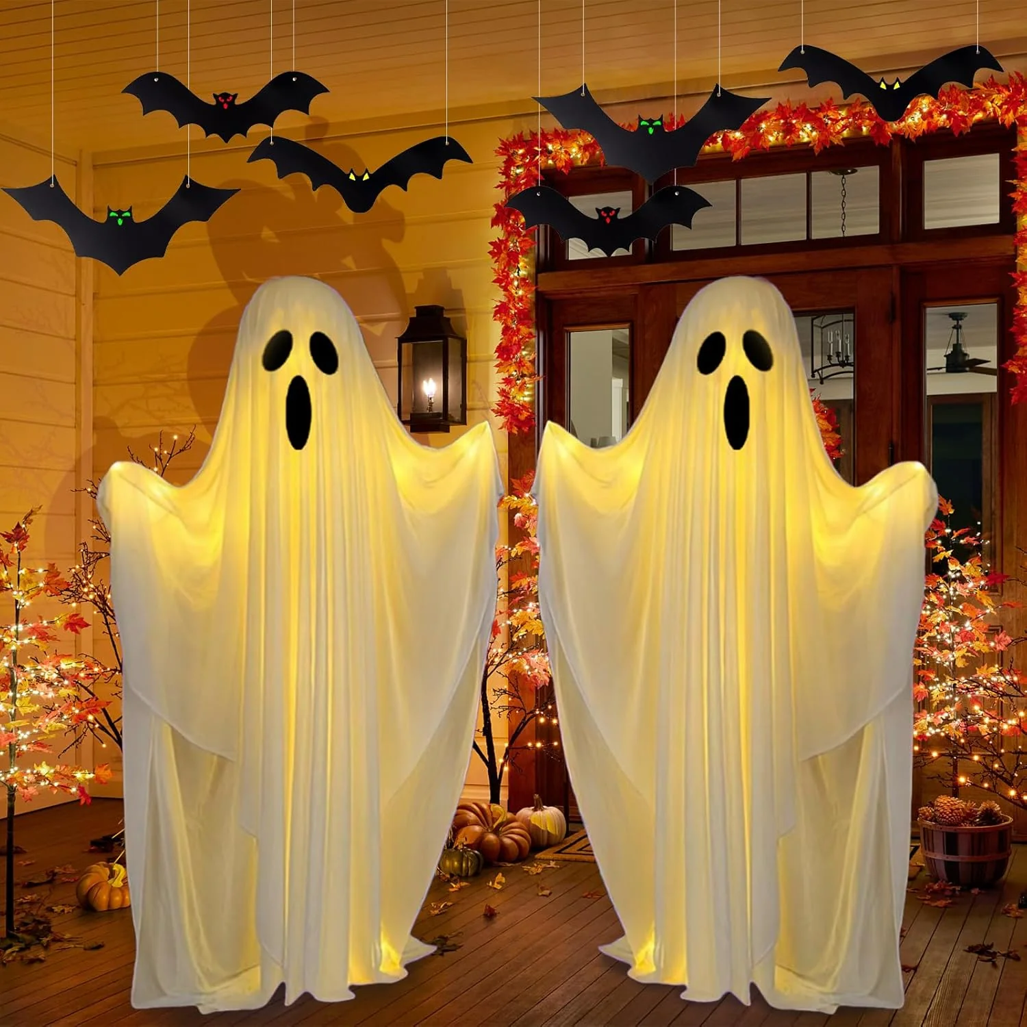 Halloween Decorations Outdoor, 30"-87'' Adjustable Halloween Spooky Decoration with String Lights - Image 3
