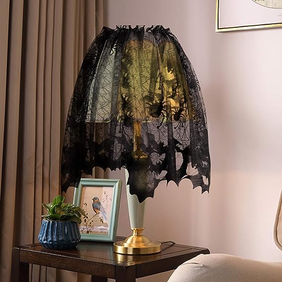 🔥Halloween Hot Sale -Halloween Decorations Black Lace Spiderweb Fireplace Mantle - Image 6