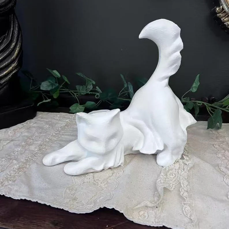 Halloween spooky black cat statue - Image 11