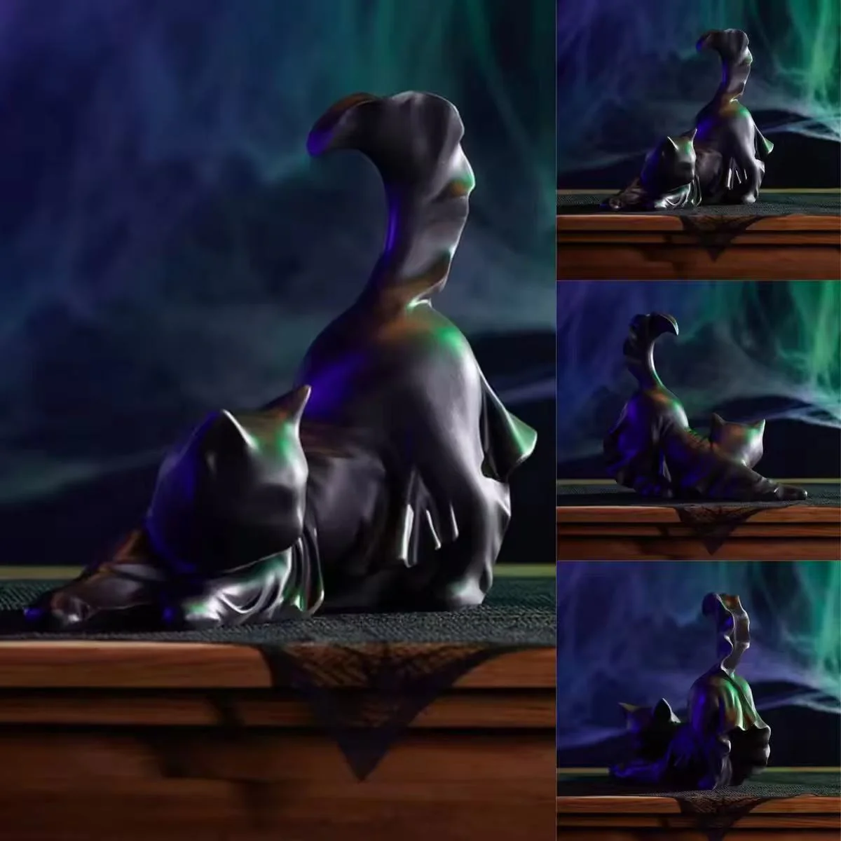 Halloween spooky black cat statue - Image 4