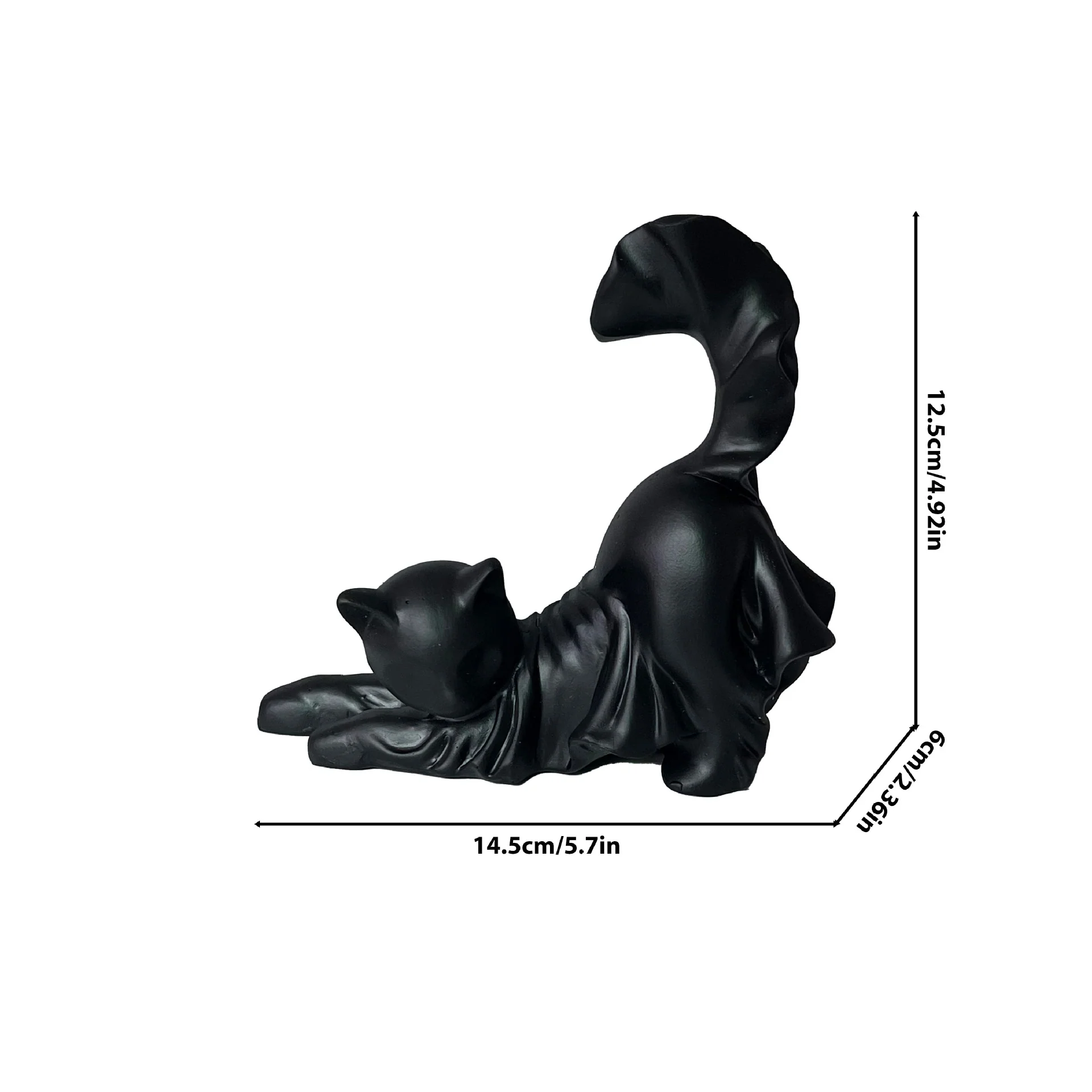 Halloween spooky black cat statue - Image 6