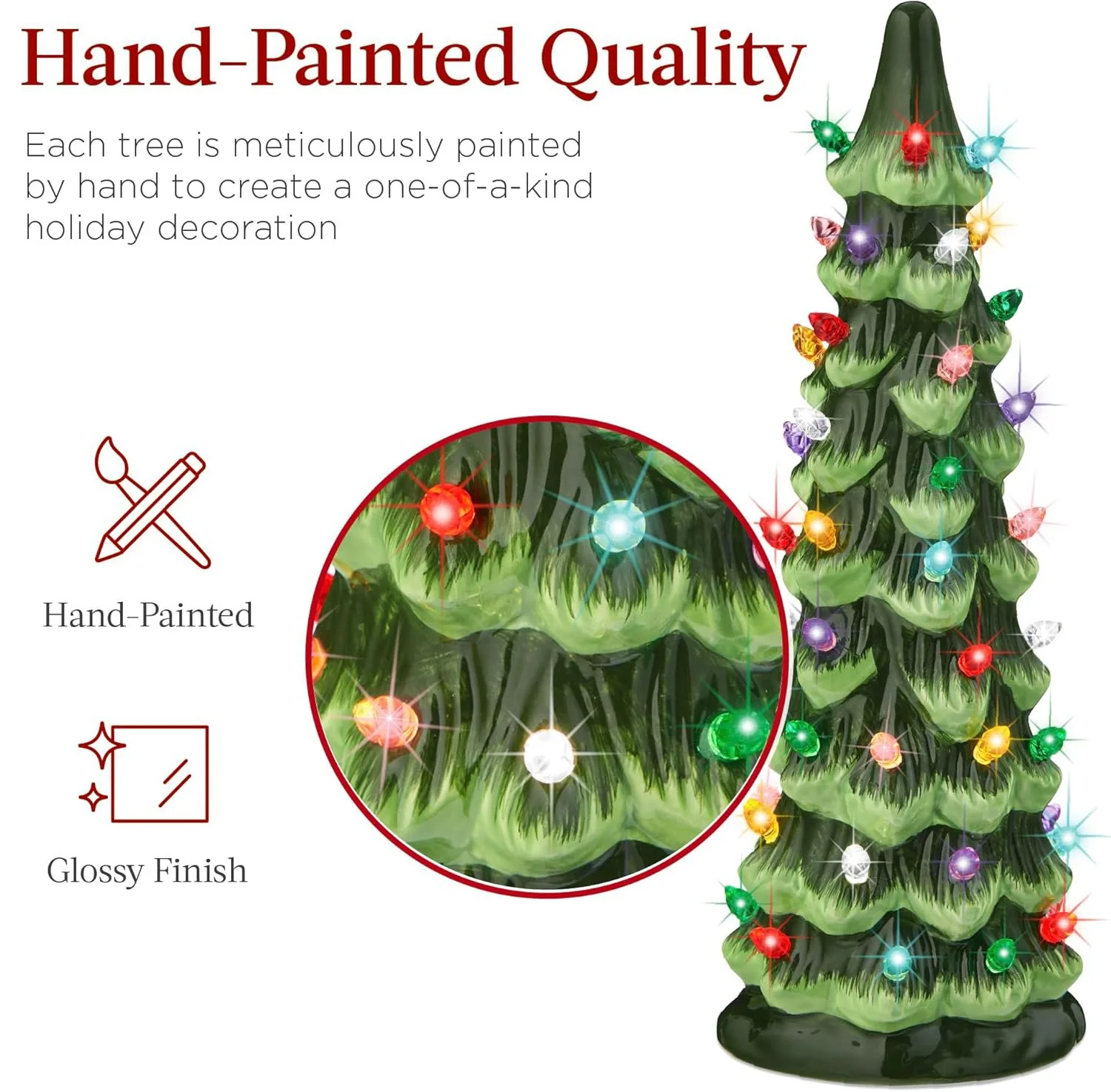 🎁🎄Retro Hand-Painted Tabletop Christmas Trees with Timer (⏰Limited Quantities Available) - Image 2