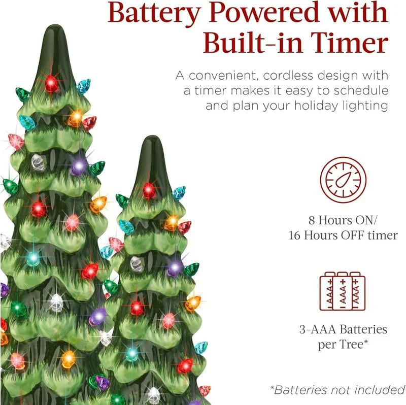 🎁🎄Retro Hand-Painted Tabletop Christmas Trees with Timer (⏰Limited Quantities Available) - Image 3