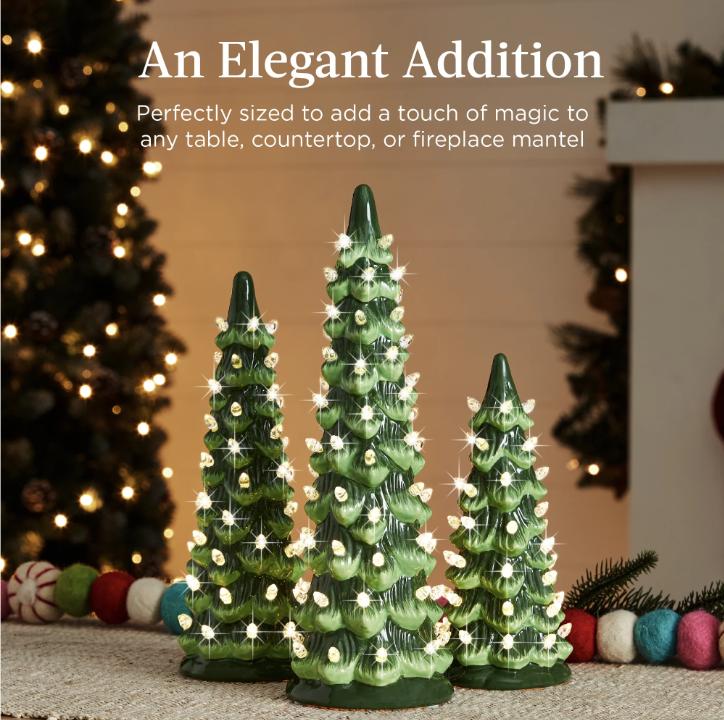 🎁🎄Retro Hand-Painted Tabletop Christmas Trees with Timer (⏰Limited Quantities Available) - Image 5