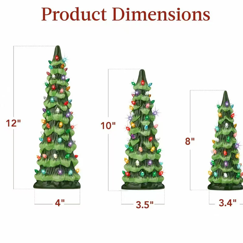 🎁🎄Retro Hand-Painted Tabletop Christmas Trees with Timer (⏰Limited Quantities Available) - Image 6