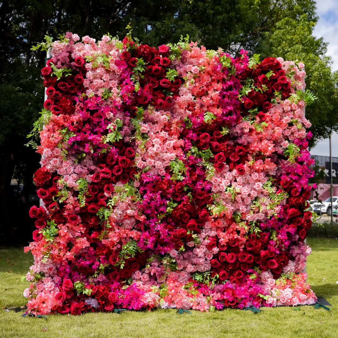 Hand-rolled fabric flower wall - perfect decoration for outdoor events - Image 17