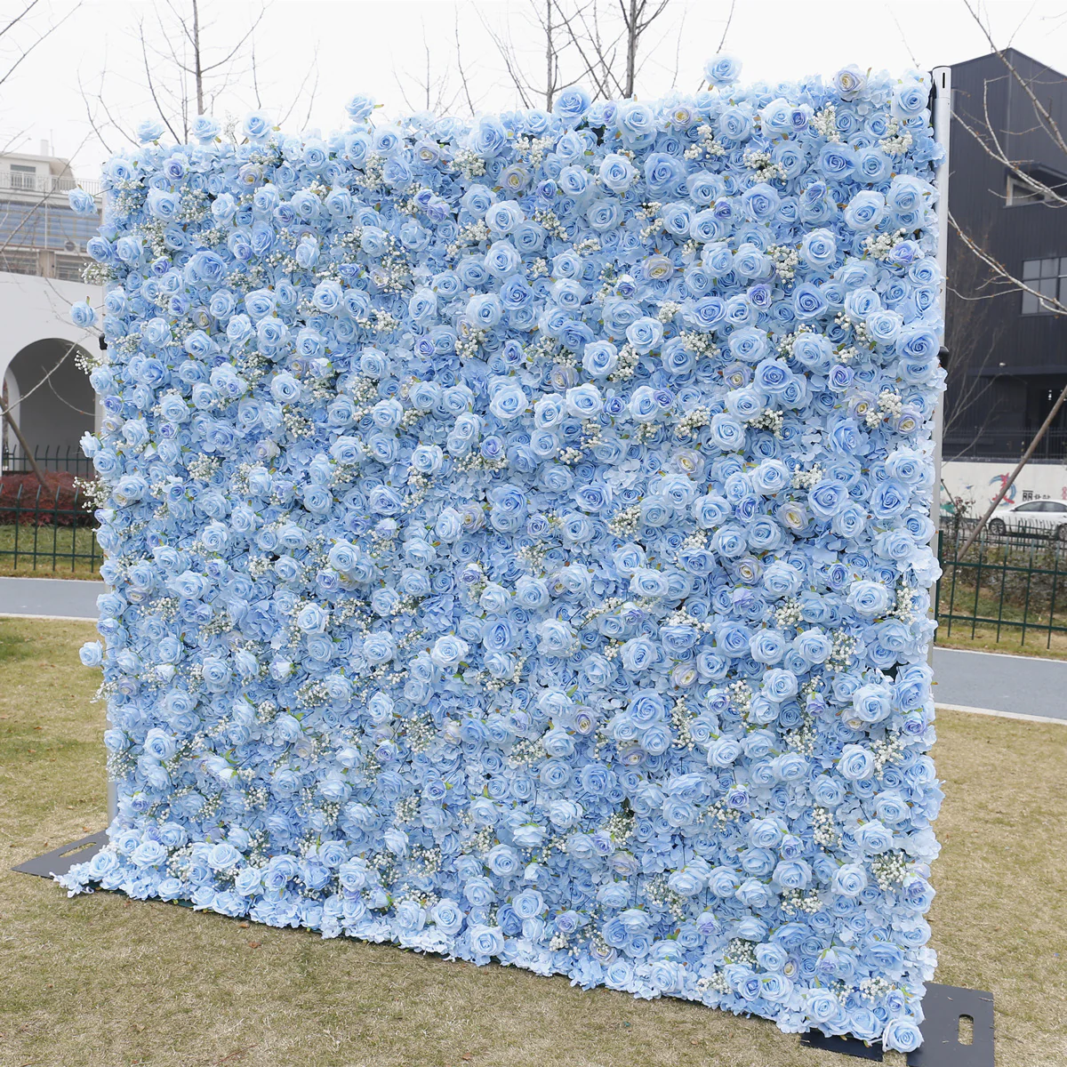 Hand-rolled fabric flower wall - perfect decoration for outdoor events - Image 21
