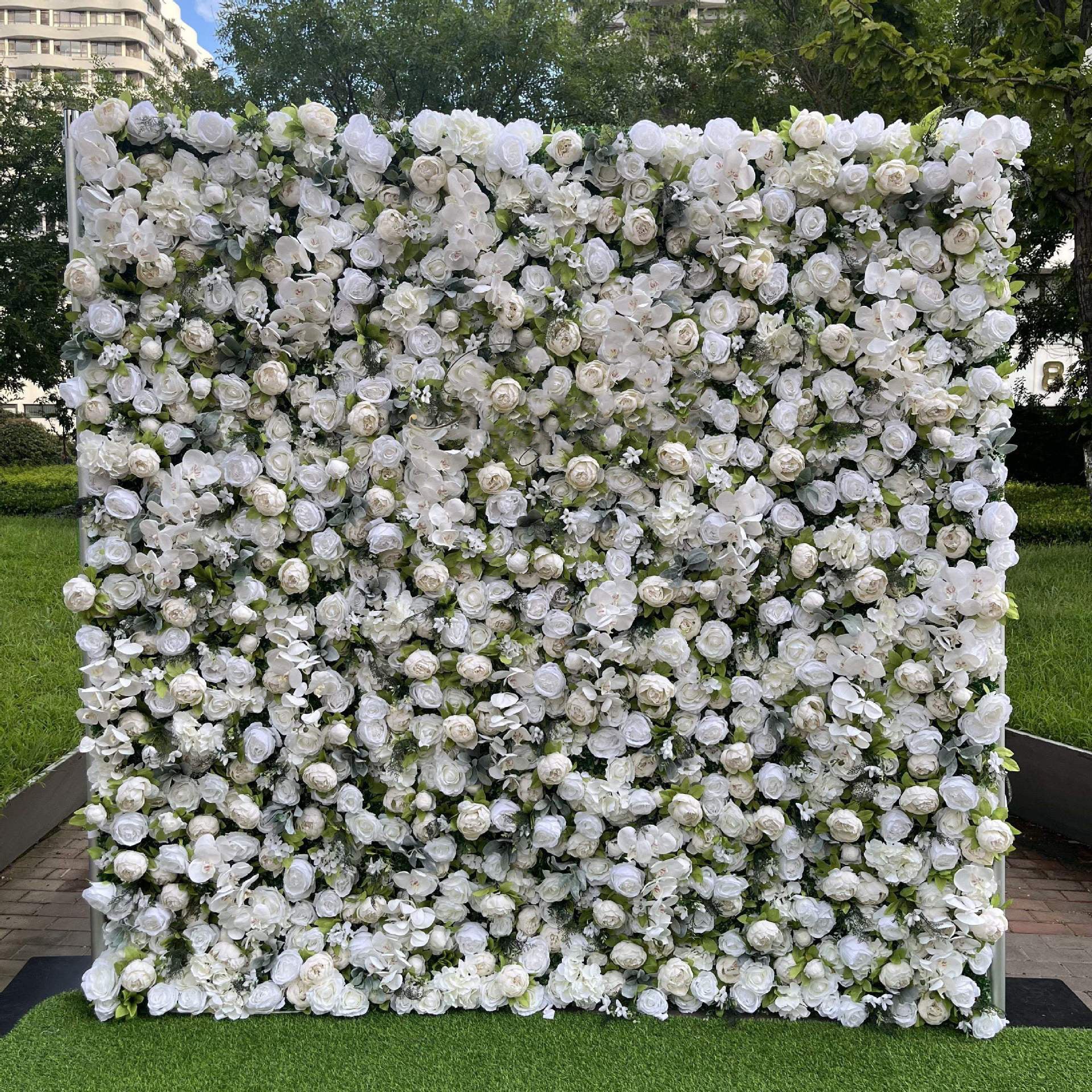 Hand-rolled fabric flower wall - perfect decoration for outdoor events - Image 27