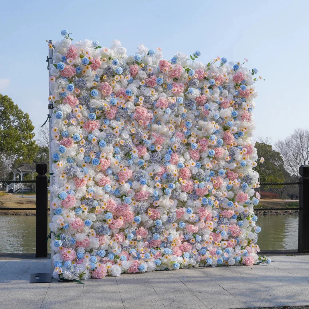 Hand-rolled fabric flower wall - perfect decoration for outdoor events - Image 5