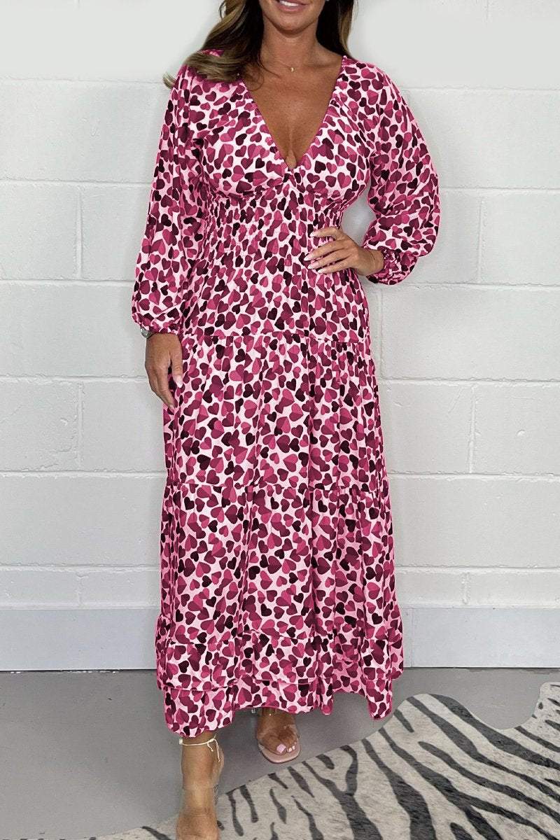 💃Heart Smocked Midi Dress - Image 3