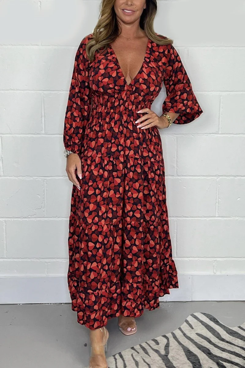 💃Heart Smocked Midi Dress - Image 5