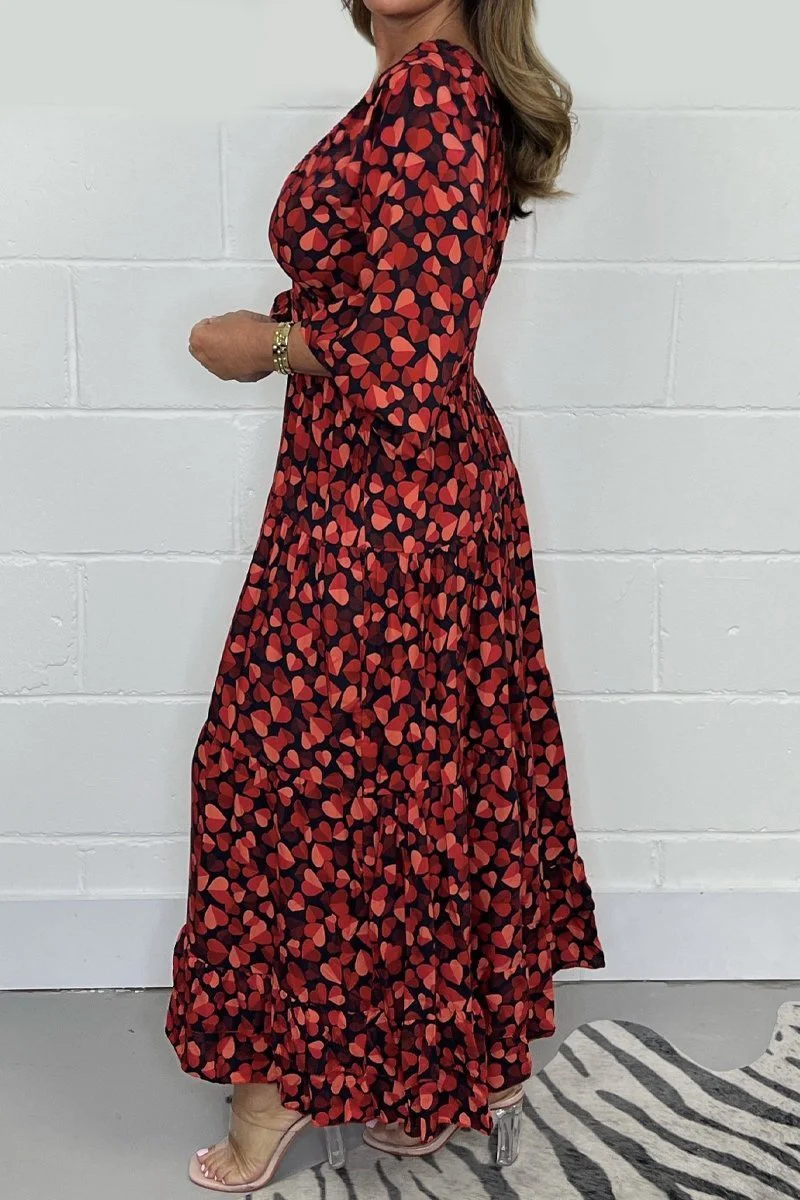 💃Heart Smocked Midi Dress - Image 6