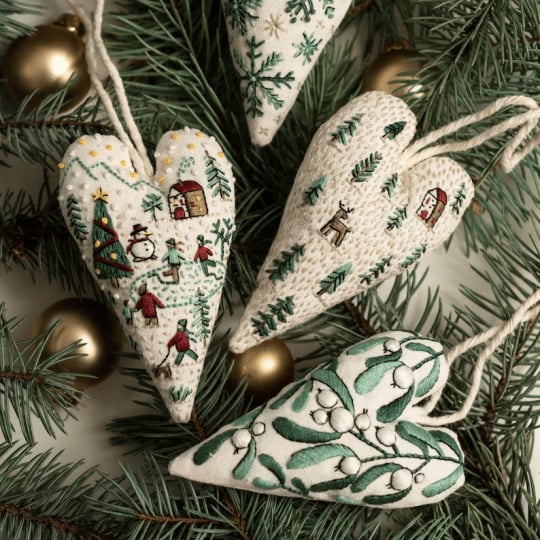 💖DIY Heart Shaped Hand Embroidered Christmas Ornament/Ornament Kit - Image 16