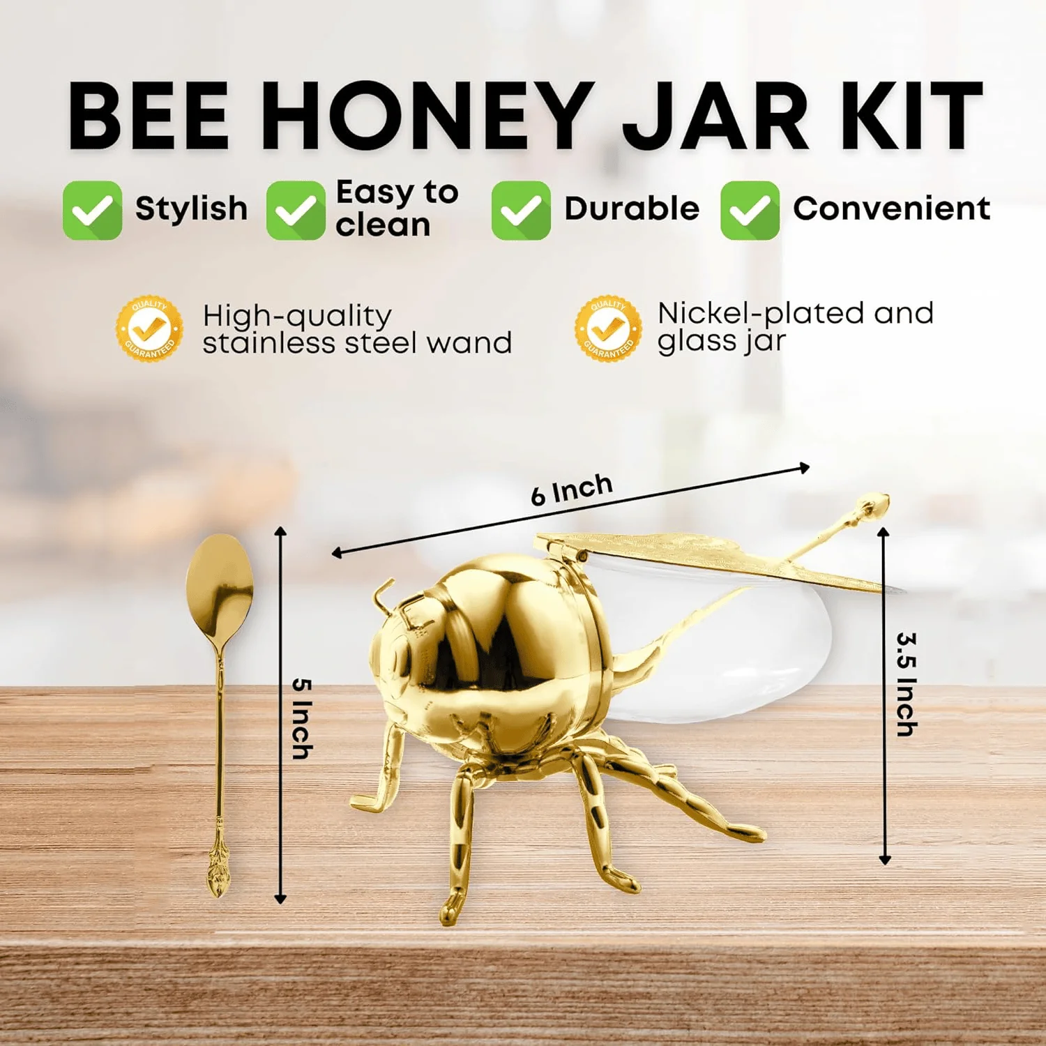 Decorative Bee-Shaped Honey Jar - Image 2