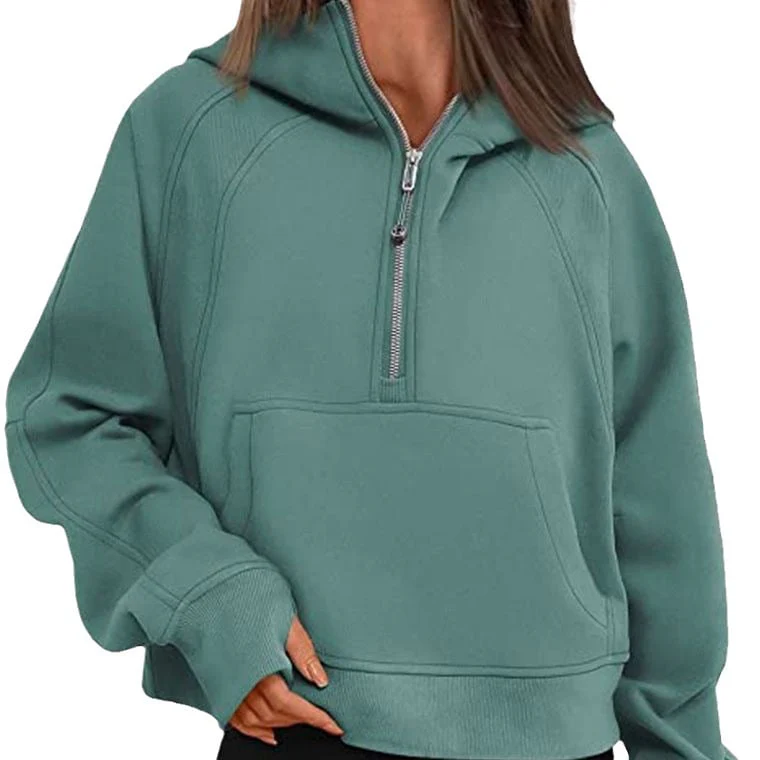 🔥Ladies Half Zip Hoodie Sweatshirt
