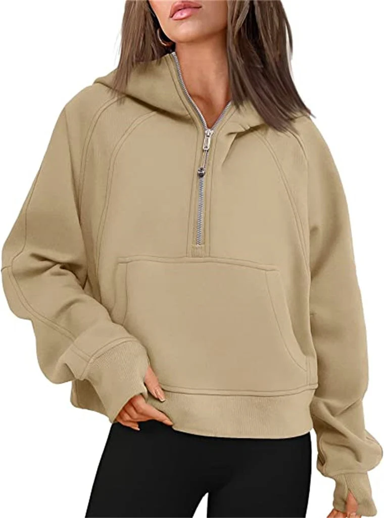 🔥Ladies Half Zip Hoodie Sweatshirt - Image 10
