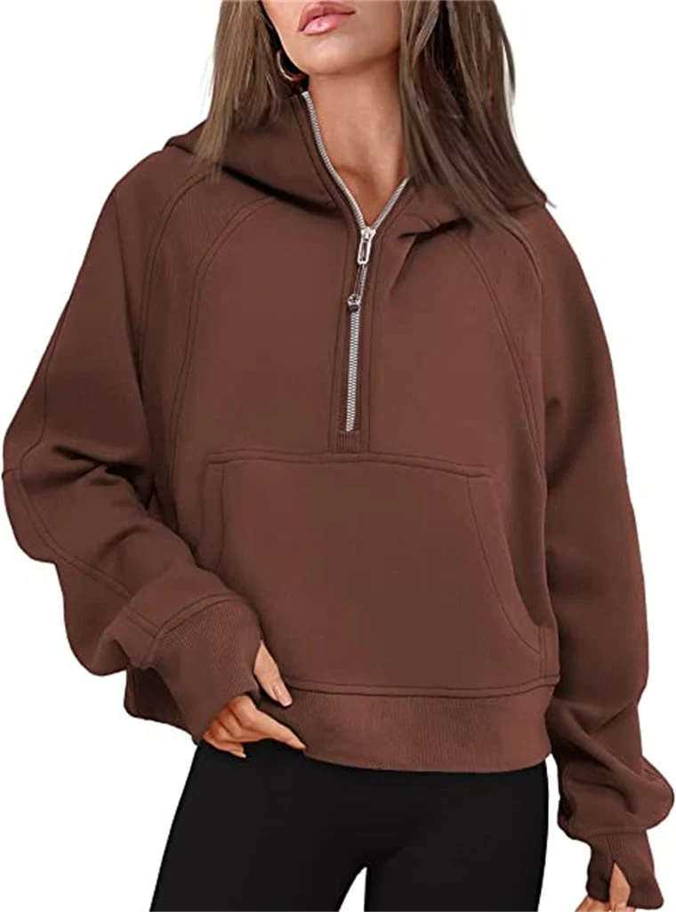 🔥Ladies Half Zip Hoodie Sweatshirt - Image 11