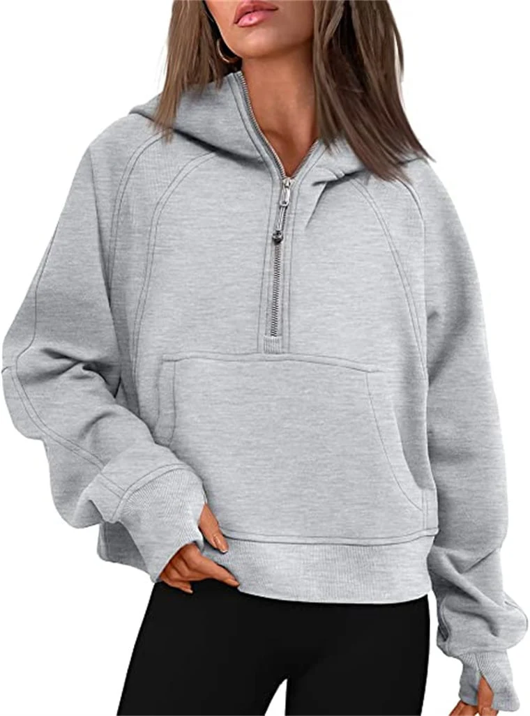 🔥Ladies Half Zip Hoodie Sweatshirt - Image 12