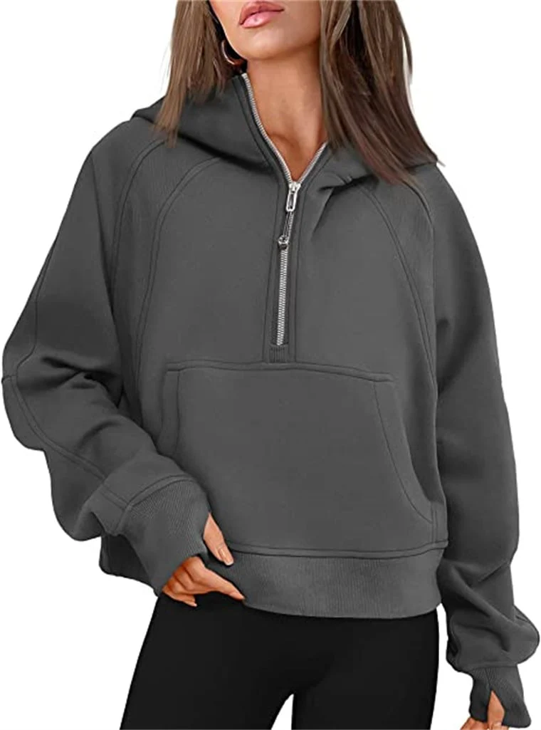🔥Ladies Half Zip Hoodie Sweatshirt - Image 13