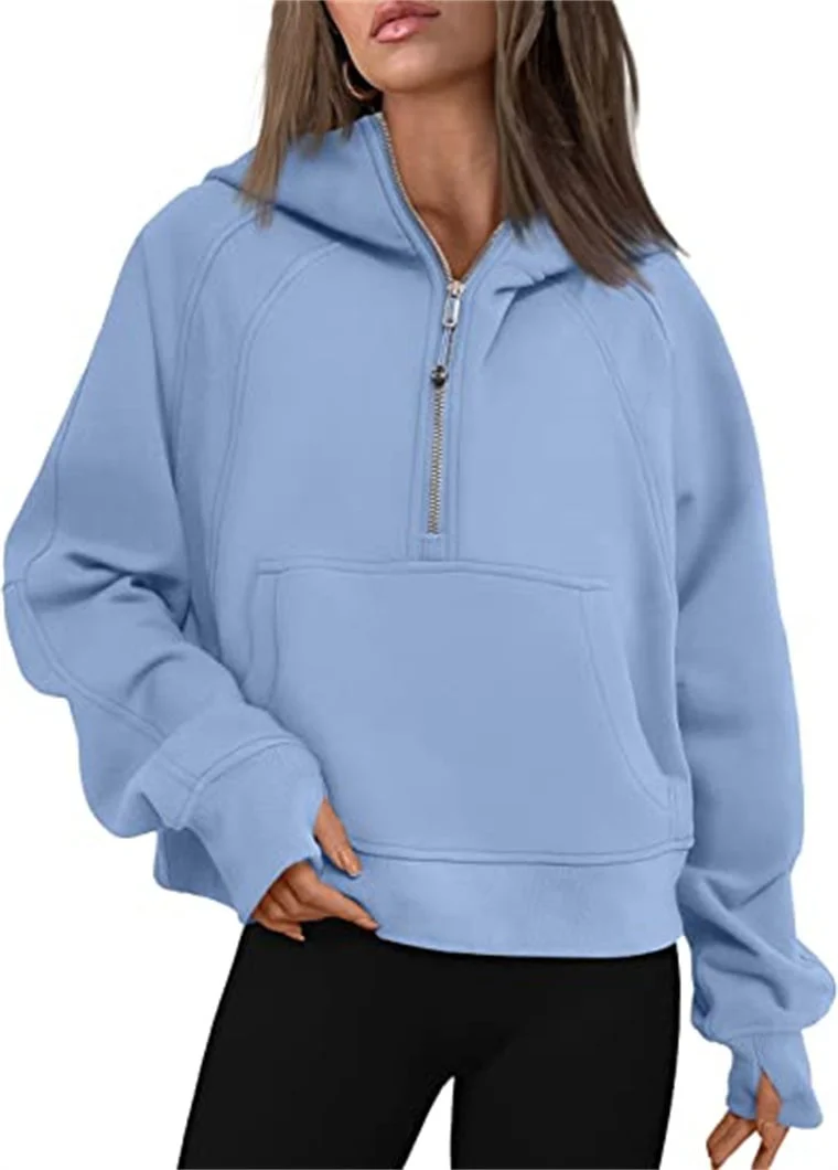 🔥Ladies Half Zip Hoodie Sweatshirt - Image 14