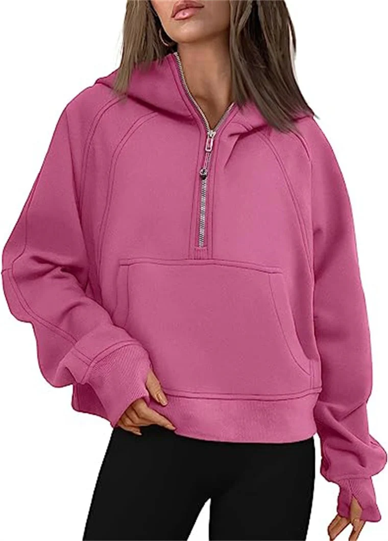 🔥Ladies Half Zip Hoodie Sweatshirt - Image 16