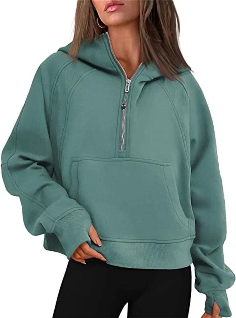 🔥Ladies Half Zip Hoodie Sweatshirt - Image 18