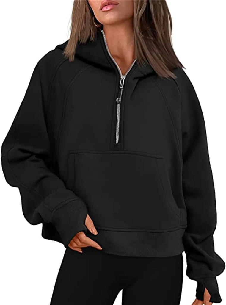 🔥Ladies Half Zip Hoodie Sweatshirt - Image 3