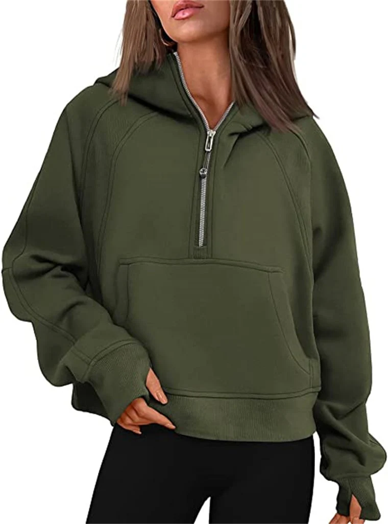 🔥Ladies Half Zip Hoodie Sweatshirt - Image 6