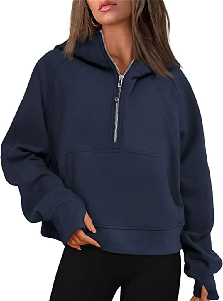 🔥Ladies Half Zip Hoodie Sweatshirt - Image 7