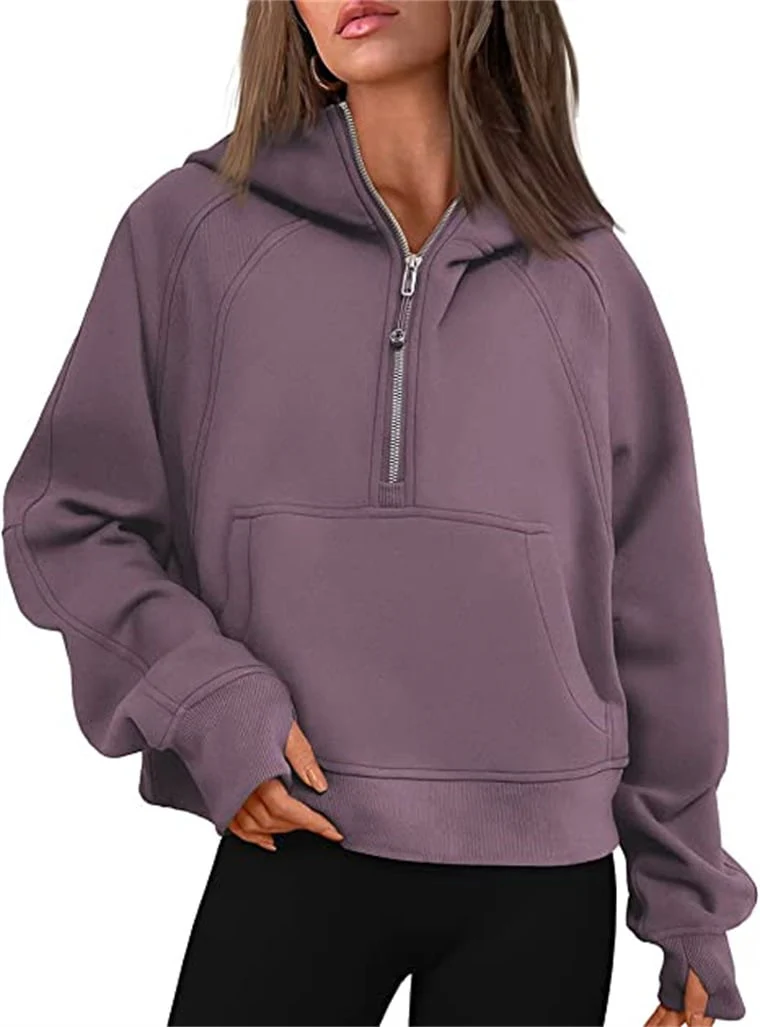 🔥Ladies Half Zip Hoodie Sweatshirt - Image 9