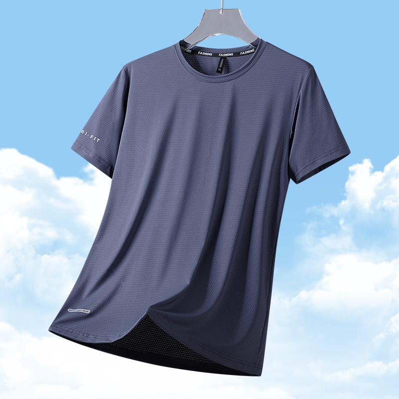 Ice Silk Round Neck T-Shirt - Image 4
