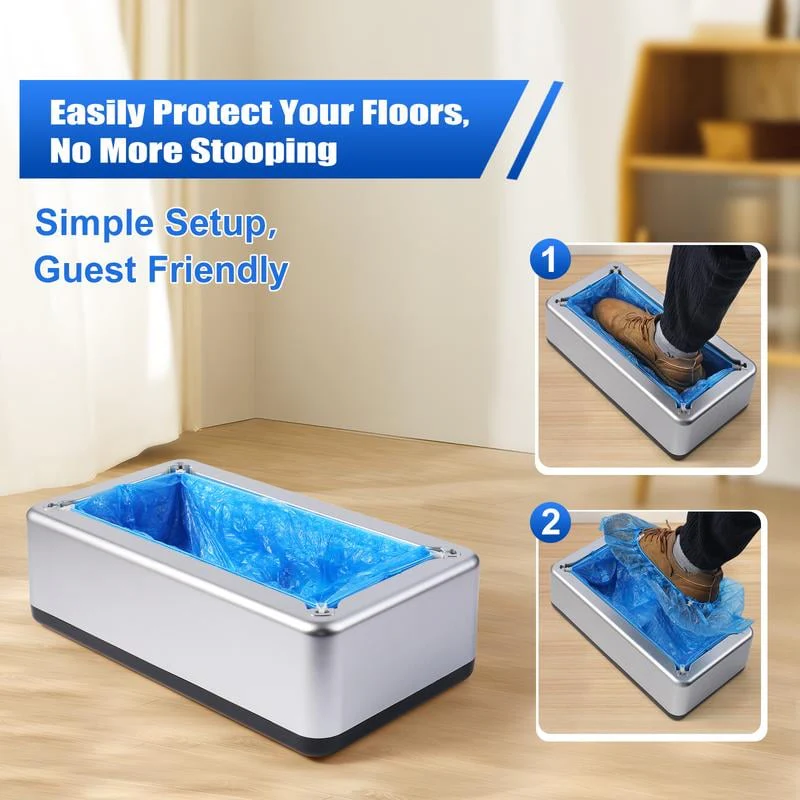 â¨Innovative and Effortless Designâ¨-Shoe Covers Dispenser with 100pcs Shoe Cover
