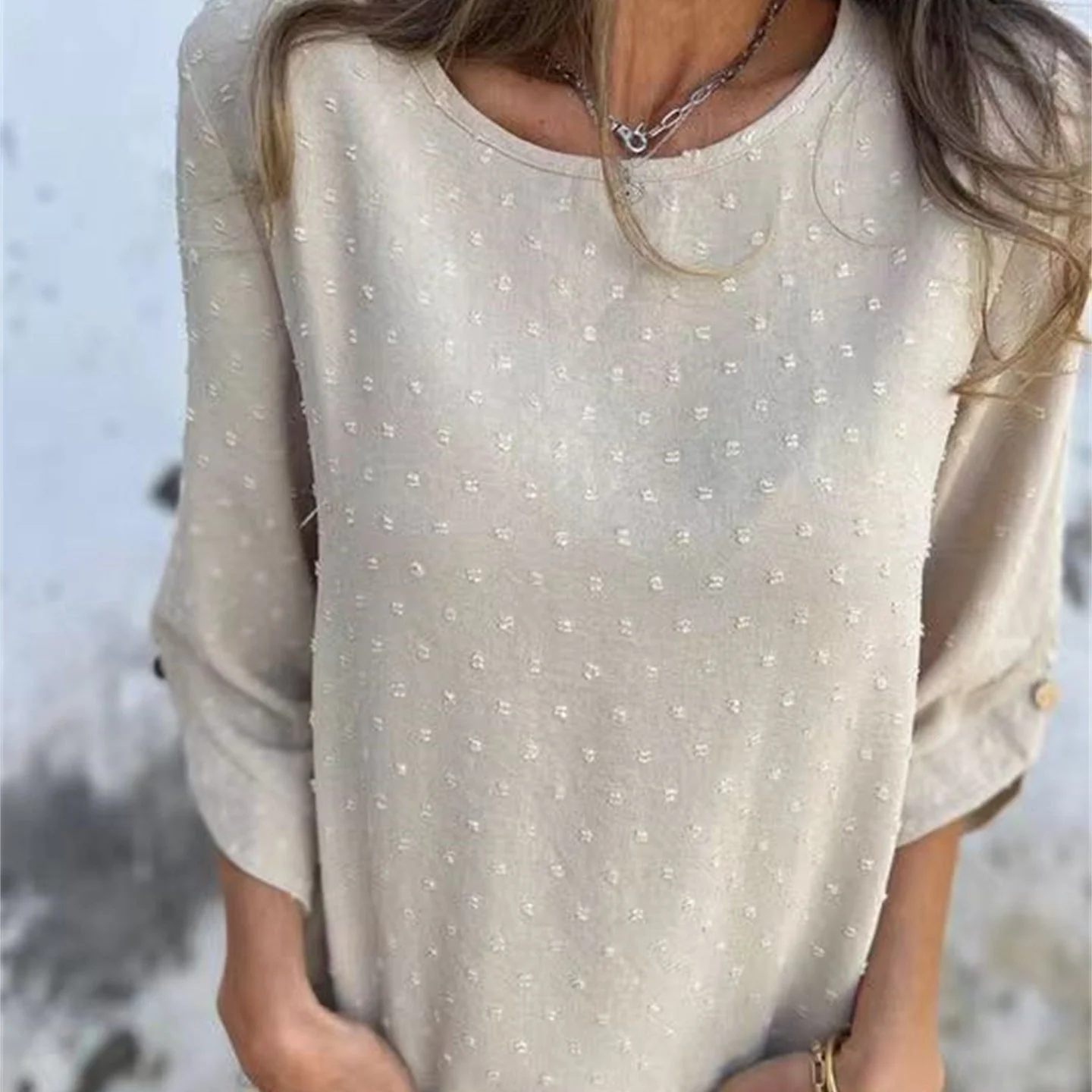 ð¥Women's Casual Round Neck Jacquard Top