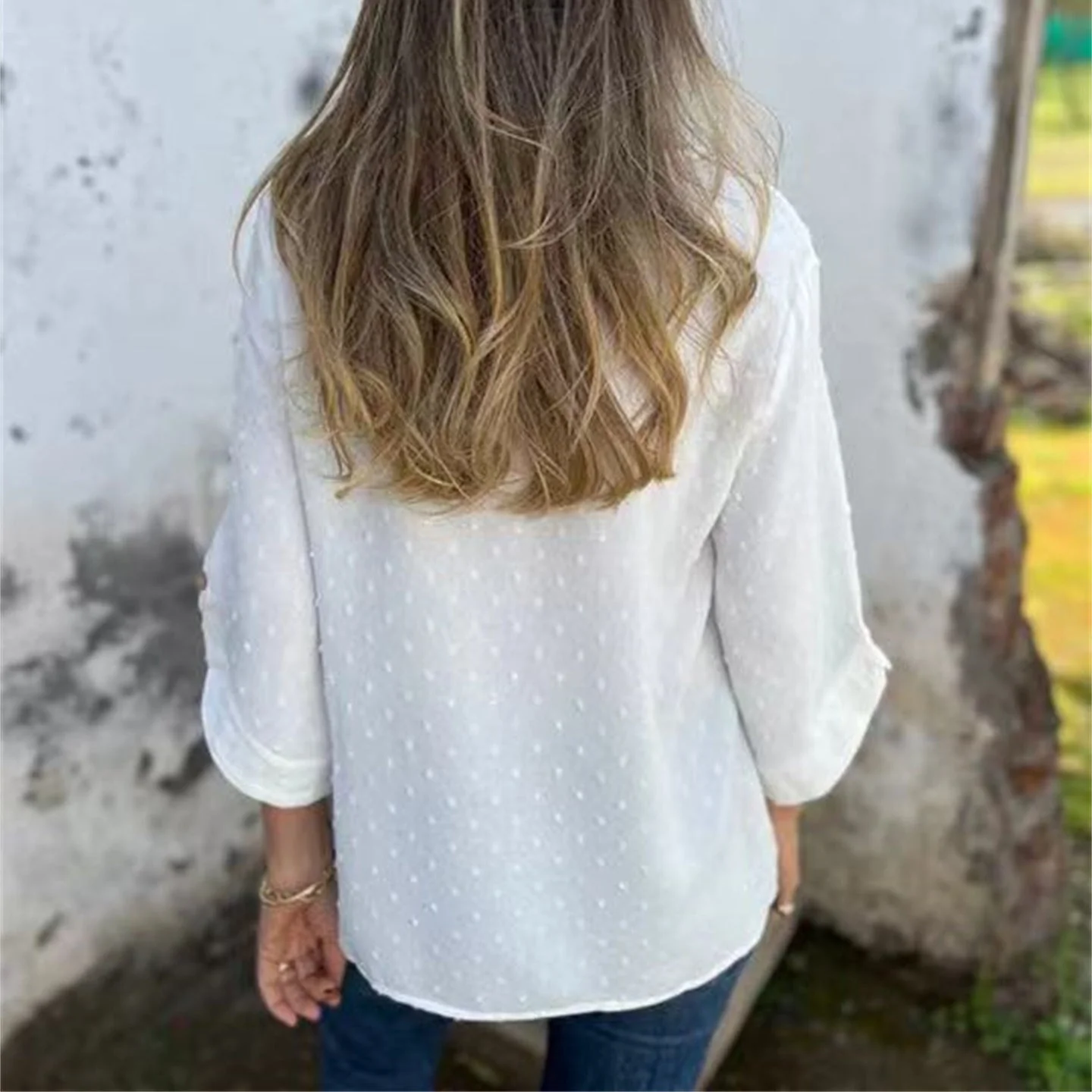 ð¥Women's Casual Round Neck Jacquard Top - Image 5