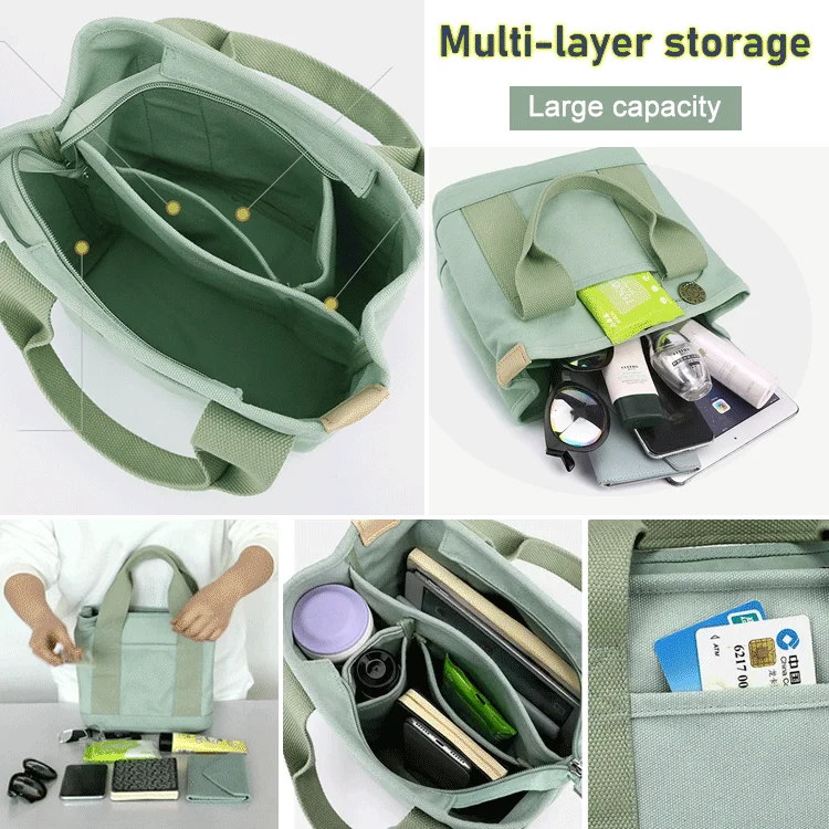 [Japanese handmade]Large capacity multi-pocket handbag - Image 4