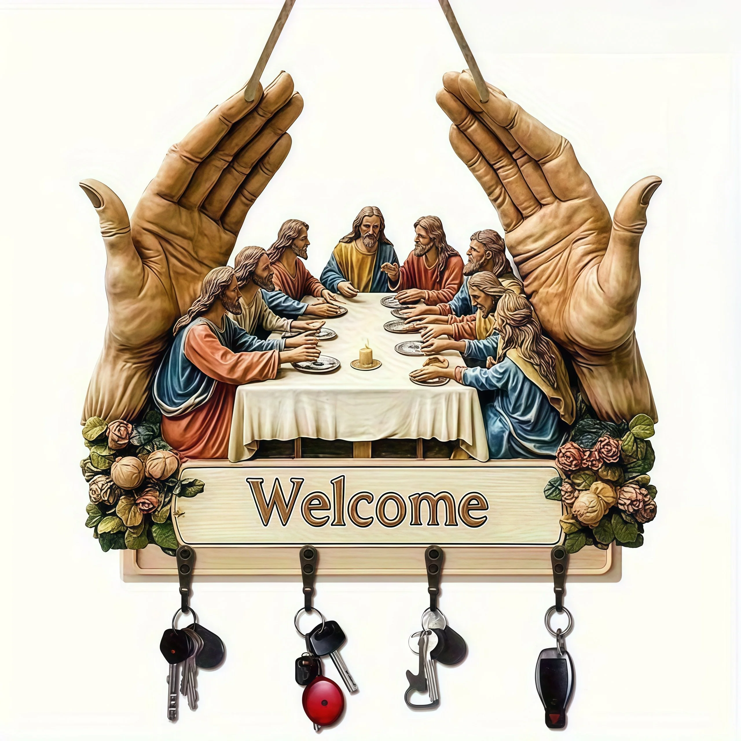 🙏 Jesus and Disciples Wall Art Keychain - Image 4