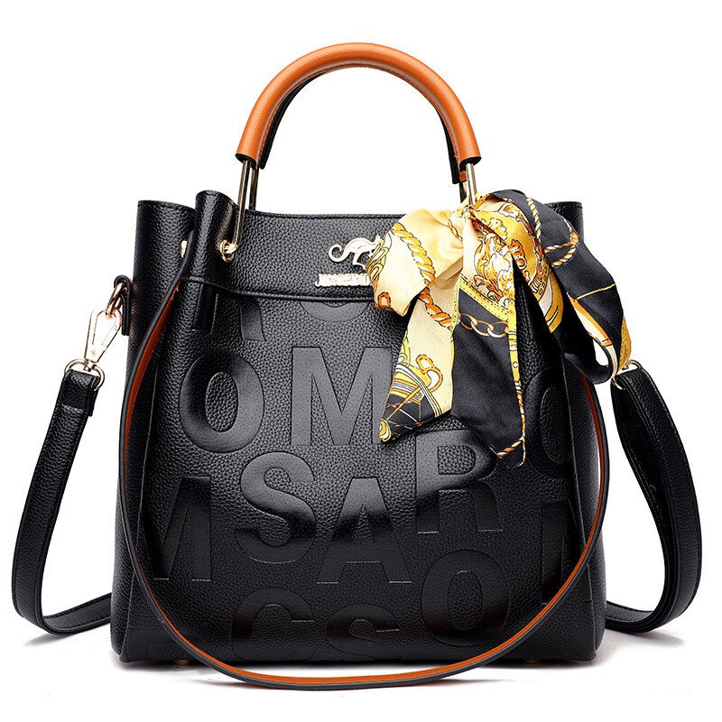 New arrival large capacity soft leather embossed shoulder bag - Image 11