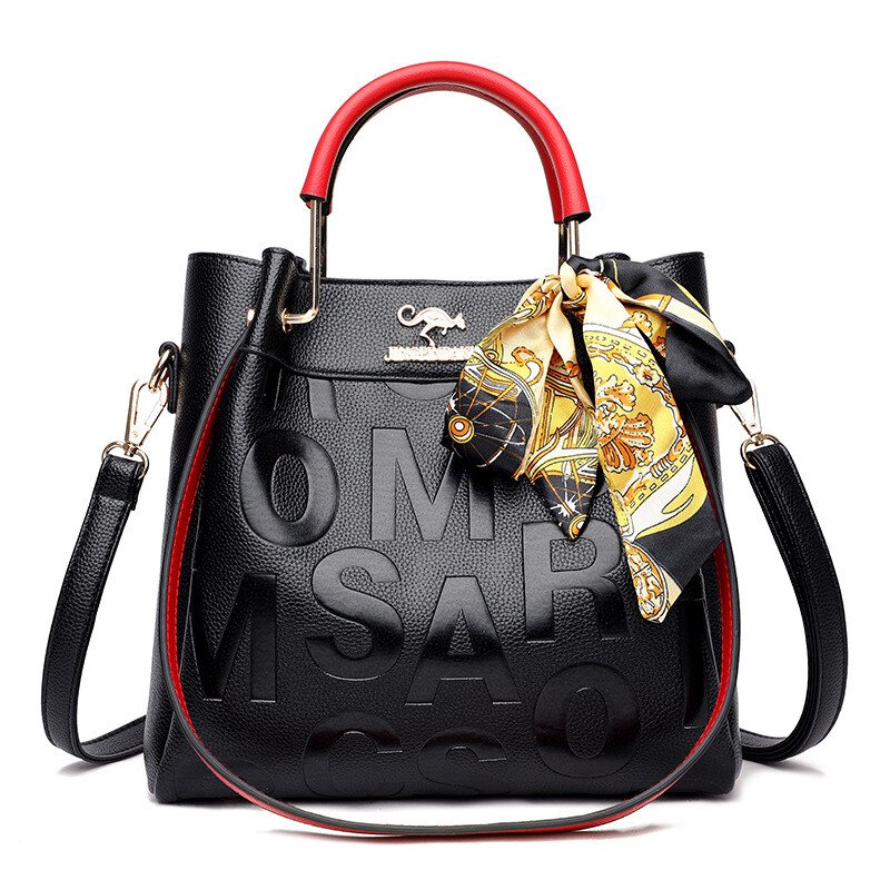 New arrival large capacity soft leather embossed shoulder bag - Image 12