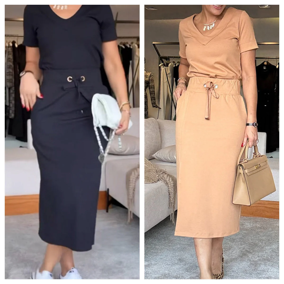 ð¥Women's V-Neck Top and Skirt Set - Image 9