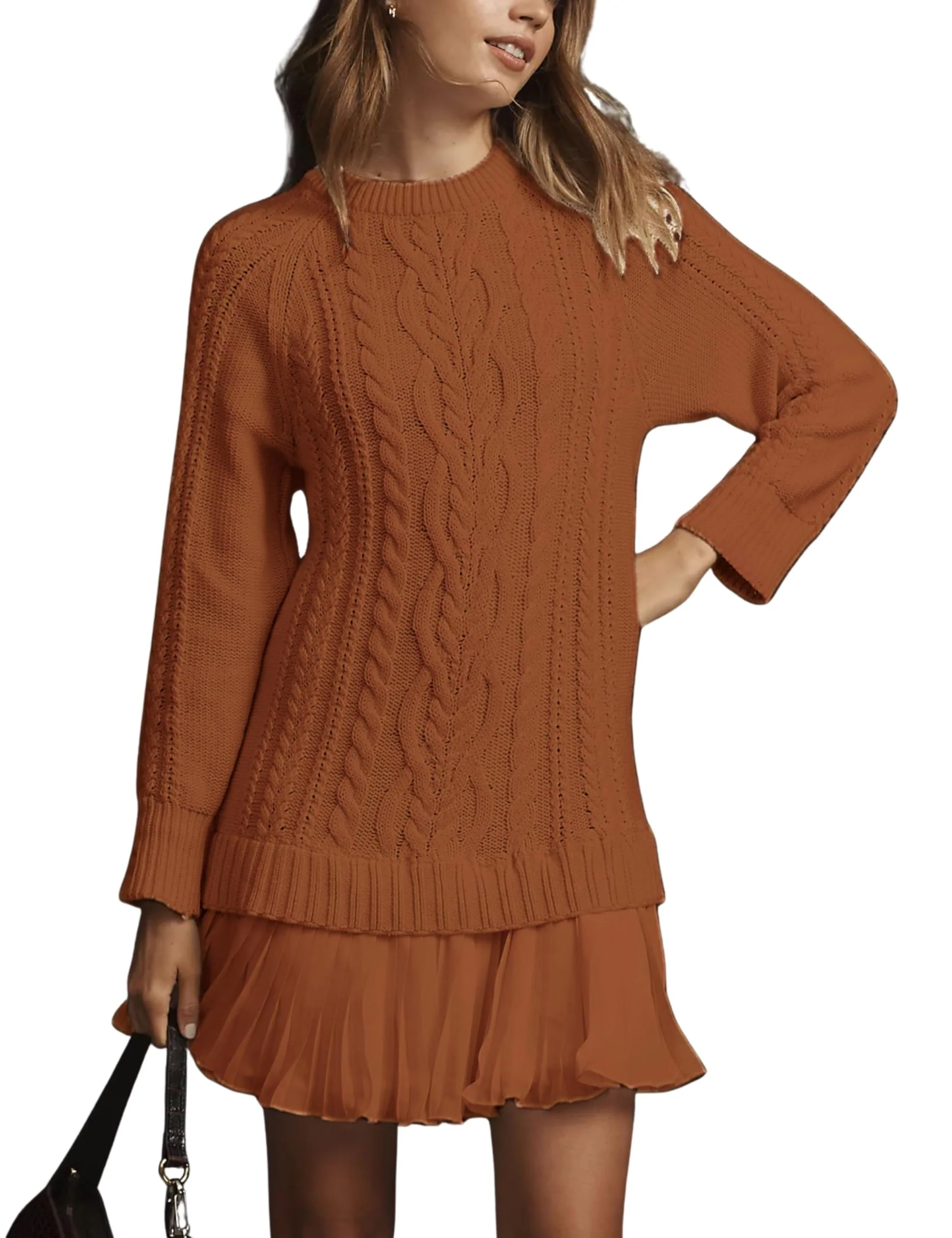 🔥 2025 Hot Sale 🔥🎁🧥Women's Round Neck Cable Knit Sweater Mini Skirt - Image 10