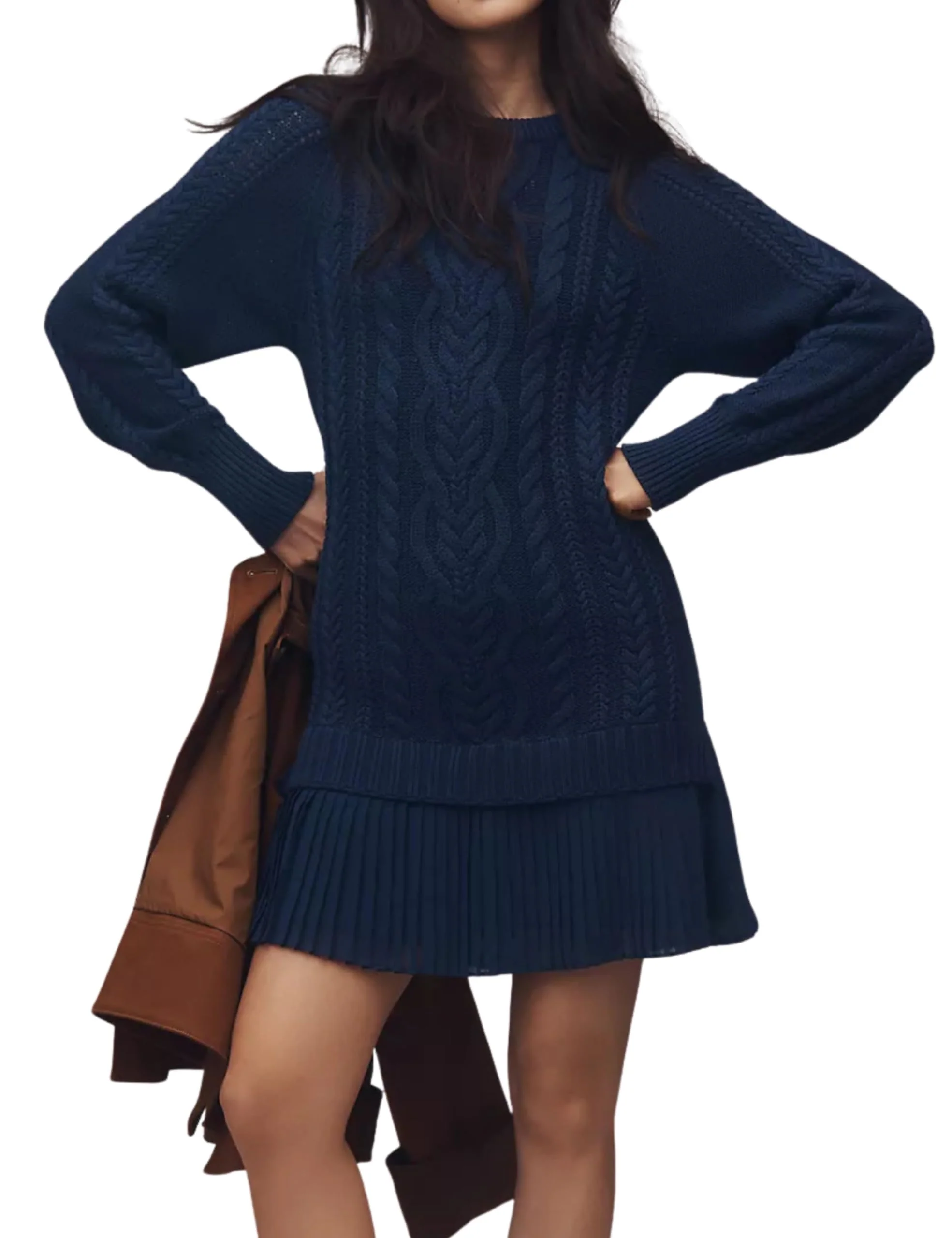 🔥 2025 Hot Sale 🔥🎁🧥Women's Round Neck Cable Knit Sweater Mini Skirt - Image 11