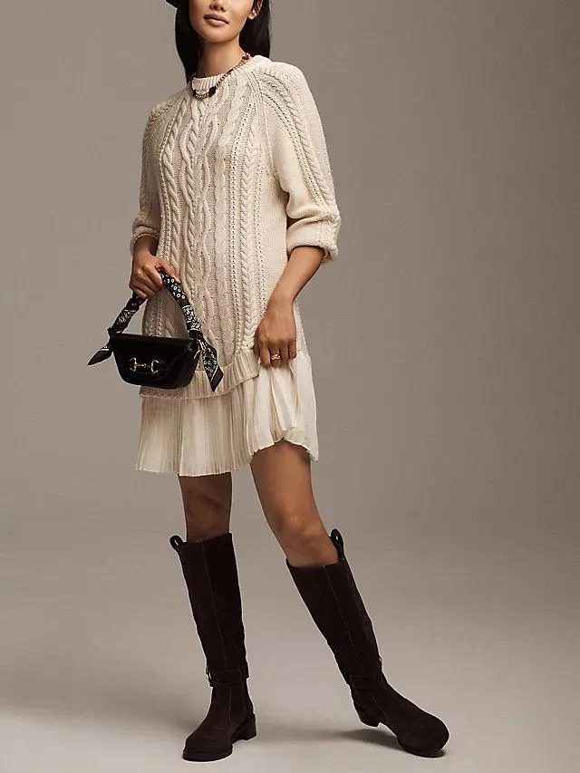 🔥 2025 Hot Sale 🔥🎁🧥Women's Round Neck Cable Knit Sweater Mini Skirt - Image 8