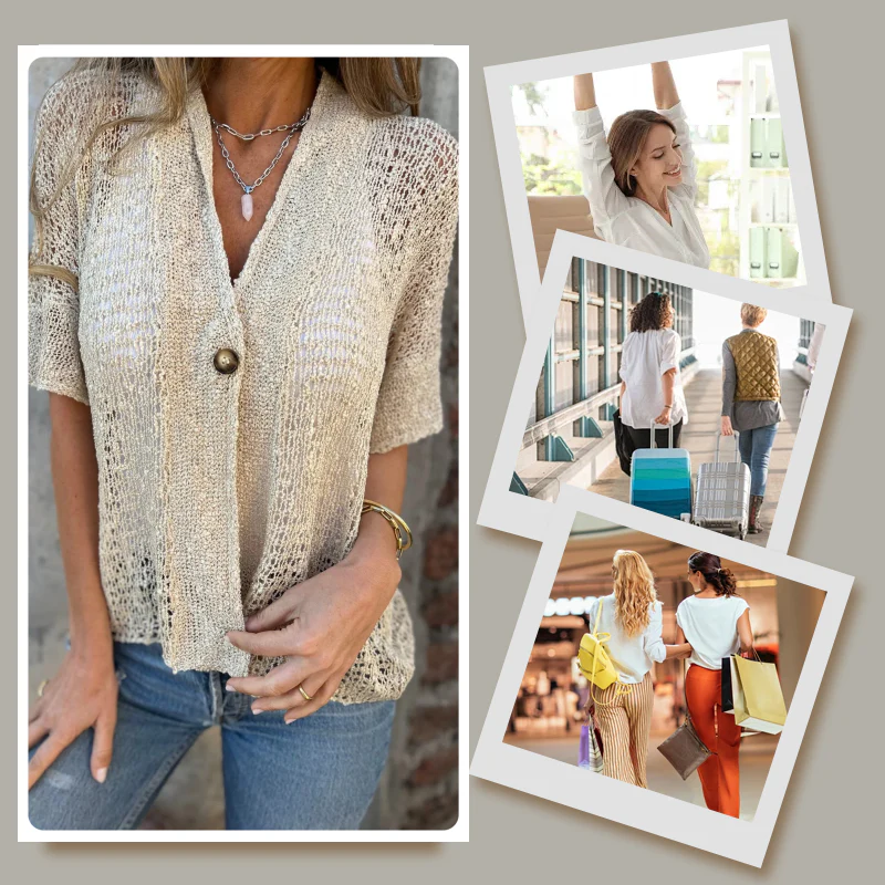ćS-3XLćšKnitted hollow cardigan - Image 8