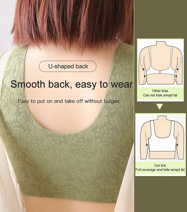 Plus Size Jacquard Lace Button Front Comfy Bra (Four piece set) - Image 4