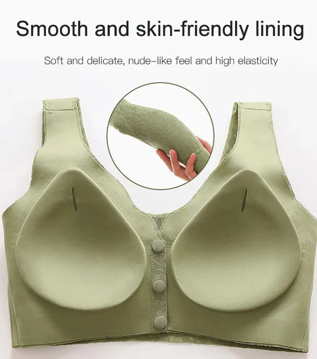 Plus Size Jacquard Lace Button Front Comfy Bra (Four piece set) - Image 7