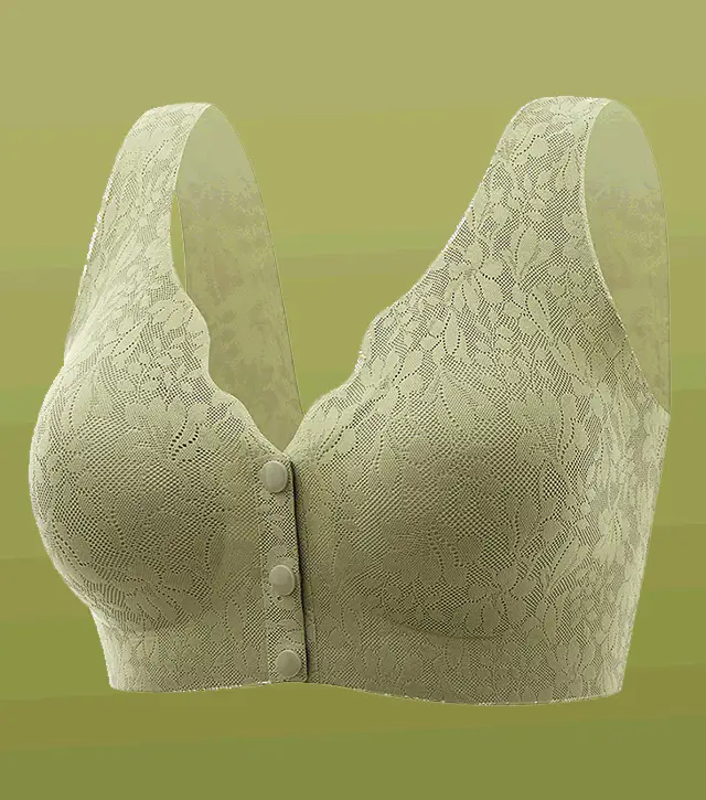 Plus Size Jacquard Lace Button Front Comfy Bra (Four piece set) - Image 8