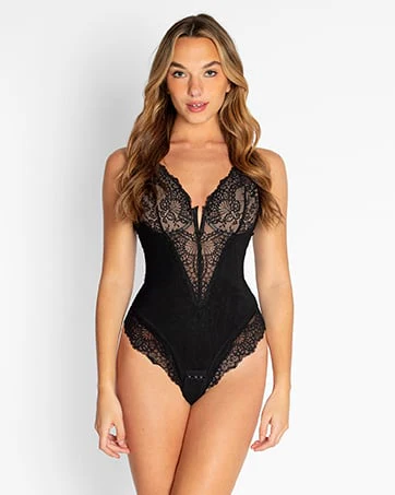 Deep-V Neck Lace Thong Bodysuit ( Buy 3 Free Shipping ) - Image 10