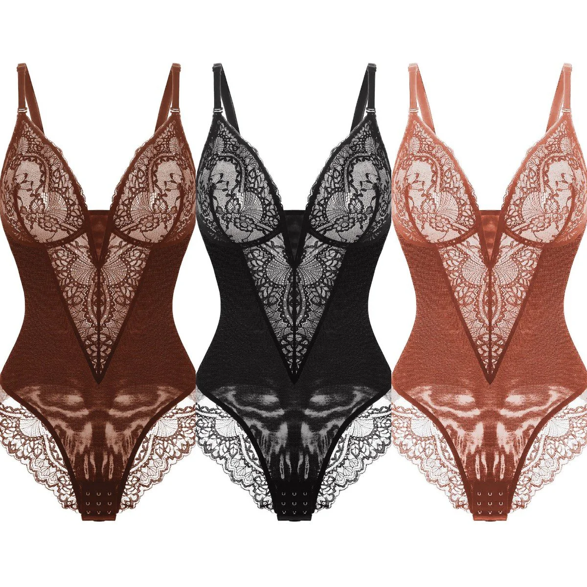 Deep-V Neck Lace Thong Bodysuit ( Buy 3 Free Shipping ) - Image 15