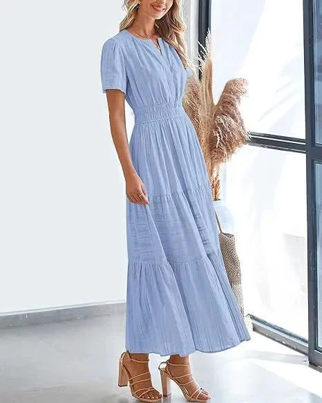 🎉This week's special offer💗Lacey - V-Neck Long Dresses - Image 6
