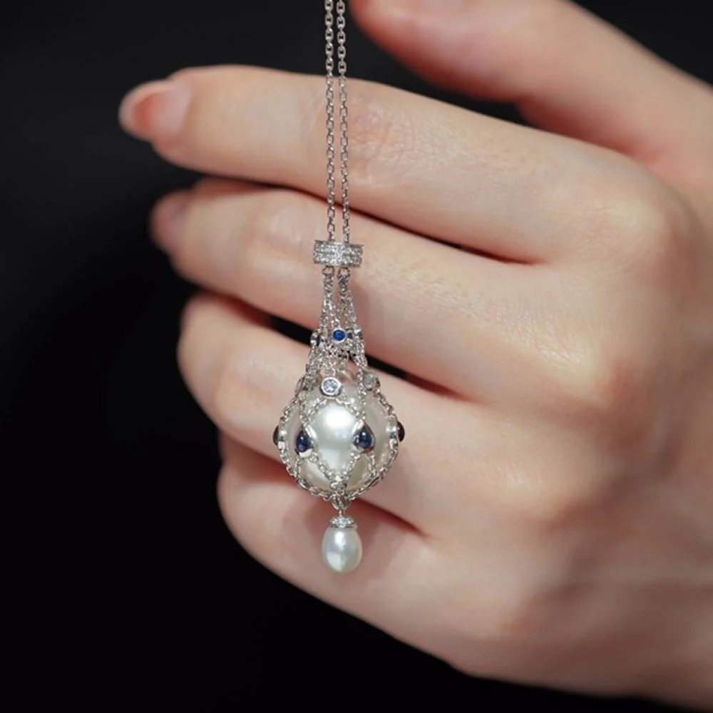 49% OFF--Pearl & Gemstone Lavalier Pendant - Image 2